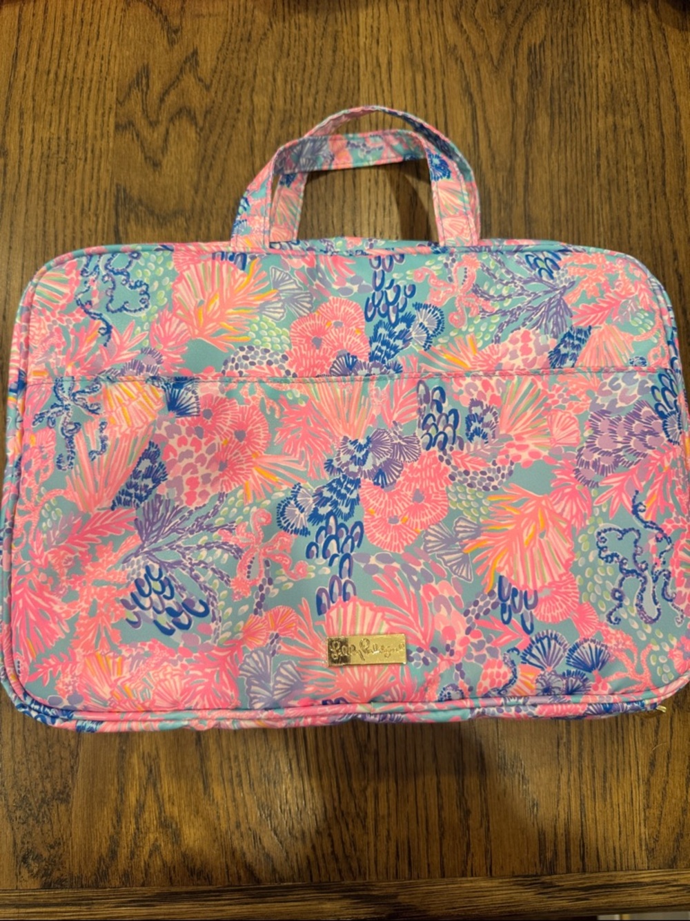 Lilly Pulitzer Pink, Aqua & Purple Floral Cosmetic Pouch
